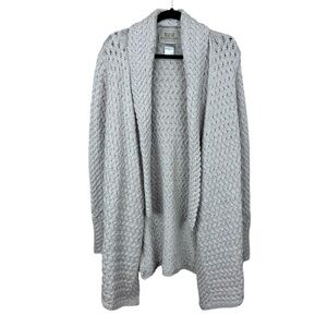 NWOT Aran Sweater Market Wool Cable Knit Open Front Cardigan